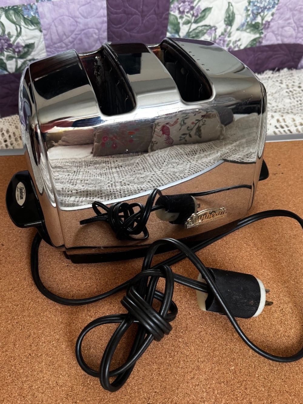 VTG 50s Sunbeam Chrome T-35 Radiant Control Auto Drop Toaster, Tested Works